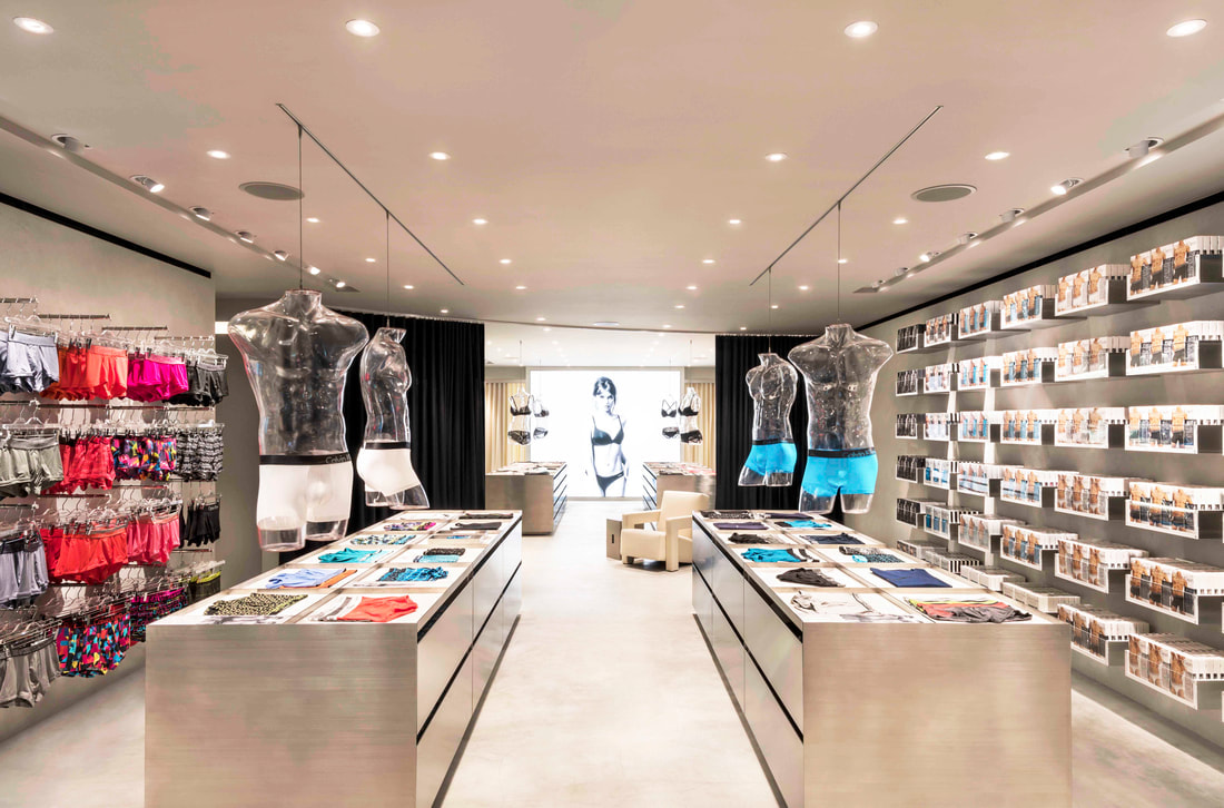 Calvin Klein underwear store front in Japan modern commercial architecture