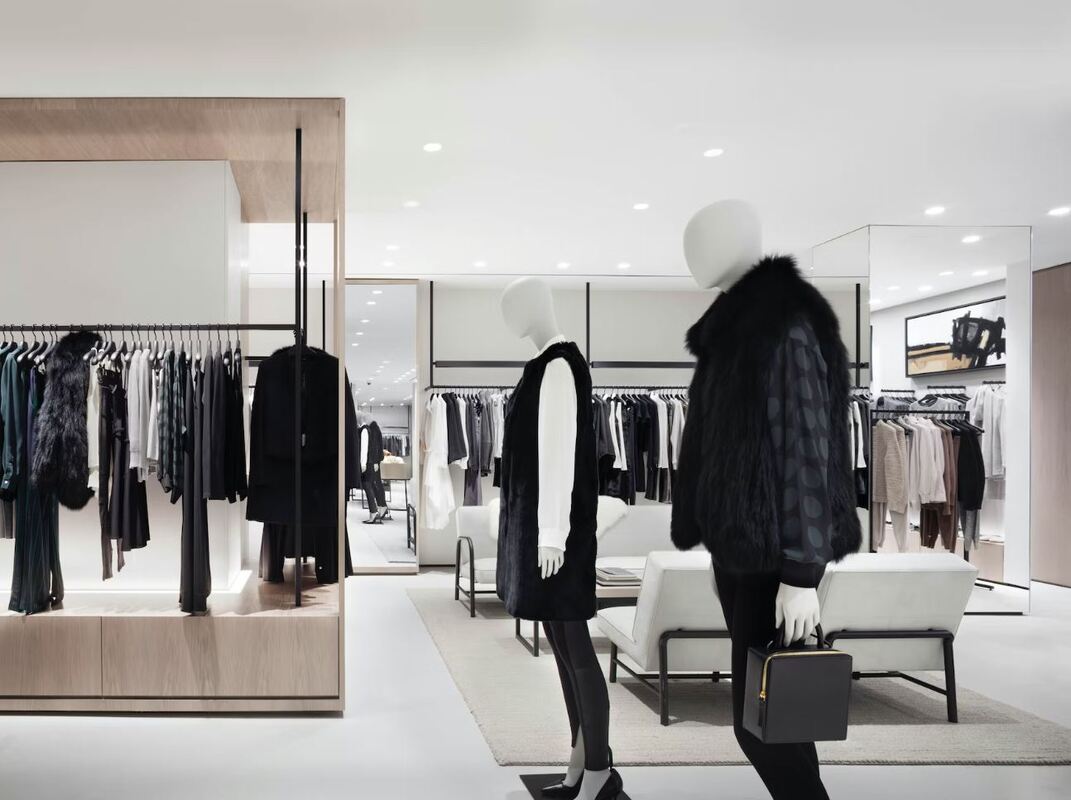 Modern retail interior design for the fashion brand Theory 