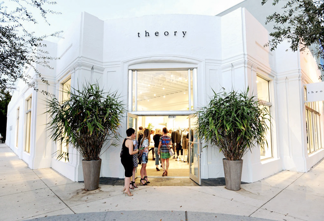 Exterior retail for the fashion brand Theory  in Miami